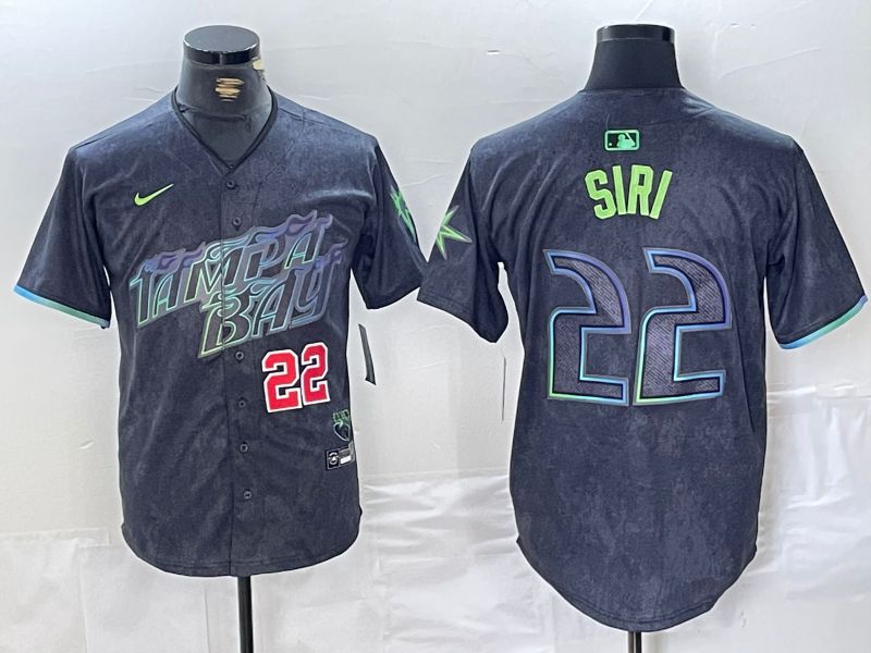 Men Tampa Bay Rays 22 Siri Black City Edition Nike 2024 MLB Jersey style 3
